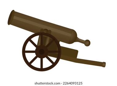 Cañón de armería medieval. ilustración vectorial