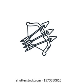 medieval arrow arch flat style icon vector illustration design