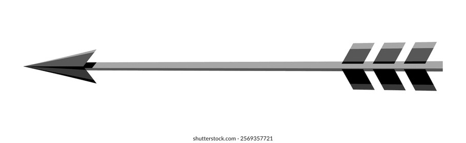 Medieval arrow flat icon, illustration isolated on white background.