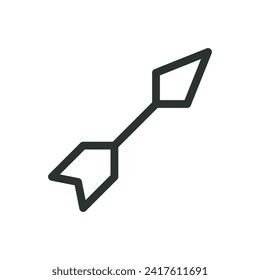Mittelalterlicher Pfeil einzeln Symbol, Bowman Vektorsymbol mit bearbeitbarem Hub