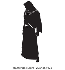 Medieval Assassin Silhouette  Art Illustration