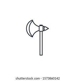medieval ax flat style icon vector illustration design