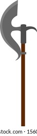 Mittelalterliche Axt, Illustration, Vektorgrafik auf weißem Hintergrund.