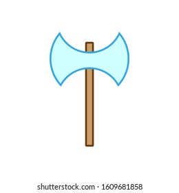 medieval ax shaped icon vector