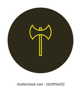 medieval ax shaped icon vector