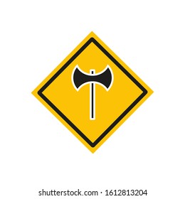 medieval ax shaped icon vector