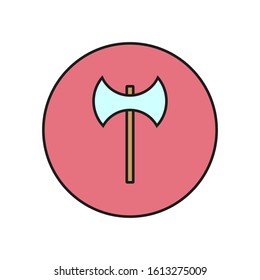 medieval ax shaped icon vector