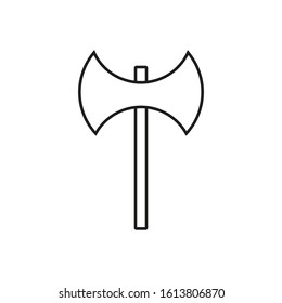 medieval ax shaped icon vector