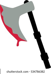 Medieval axe with blood