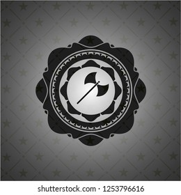 medieval axe icon inside black badge