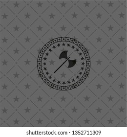 medieval axe icon inside black badge