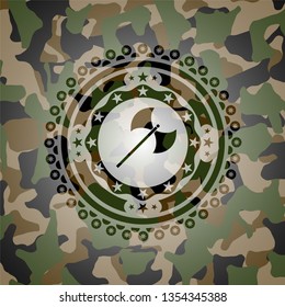 medieval axe icon inside camo emblem