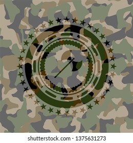 medieval axe icon inside camo texture