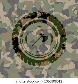 medieval axe icon inside camouflage texture