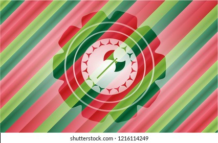 medieval axe icon inside christmas colors badge.