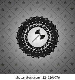 medieval axe icon inside dark badge