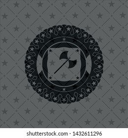 medieval axe icon inside dark badge