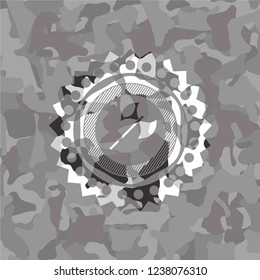 medieval axe icon inside grey camouflage emblem