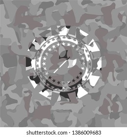 medieval axe icon inside grey camouflage texture