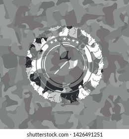 medieval axe icon inside grey camouflage texture