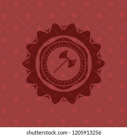 medieval axe icon inside red emblem