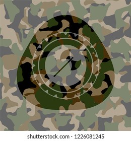 medieval axe icon on camo texture