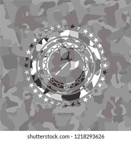 medieval axe icon on grey camo pattern