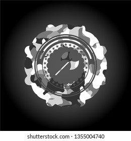 medieval axe icon on grey camouflaged pattern