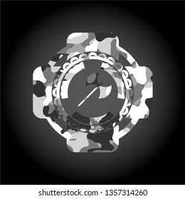 medieval axe icon on grey camo pattern