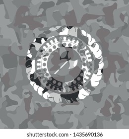 medieval axe icon on grey camouflaged texture