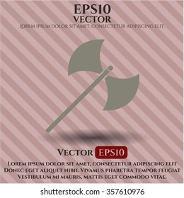 Medieval axe vector icon or symbol