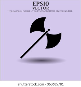 Medieval axe vector icon or symbol