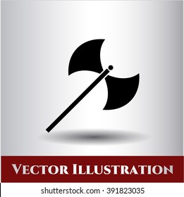Icono o símbolo del vector de hacha medievales