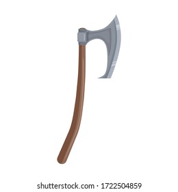 Mittelalterliche Axt Vektorsymbol.Cartoon Vektorsymbol einzeln auf weißem Hintergrund Mittelalterliche Axt.