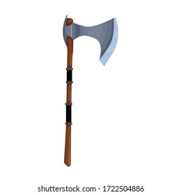Medieval axe vector icon.Cartoon vector icon isolated on white background medieval axe.
