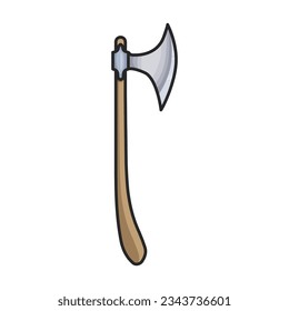 Medieval axe vector icon.Color vector icon isolated on white background medieval axe.