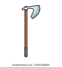 Icono vectorial de hacha medieval.Icono vectorial de color aislado en hacha medieval de fondo blanco.