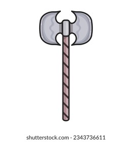 Mittelalterliche Axt, Vektorsymbol.Color Vektorsymbol einzeln auf weißem Hintergrund Mittelalterliche Axt.