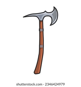 Medieval axe vector icon.Color vector icon isolated on white background medieval axe.