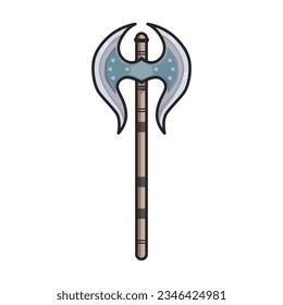 Medieval axe vector icon.Color vector icon isolated on white background medieval axe.