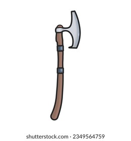 Medieval axe vector icon.Color vector icon isolated on white background medieval axe.