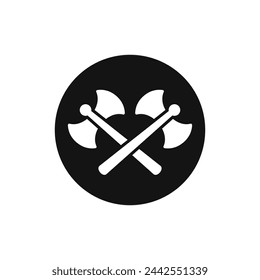 Icono de vector de arma de ejes medievales