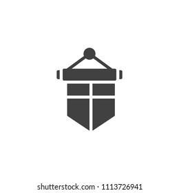 Medieval banner flag vector icon. filled flat sign for mobile concept and web design. simple solid icon. Symbol, logo illustration. Pixel perfect vector graphics