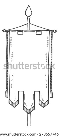Medieval banner template. Blank regal pennant flag