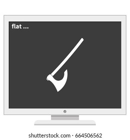 Medieval battle axe icon.