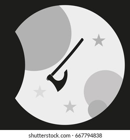 Medieval battle axe icon.