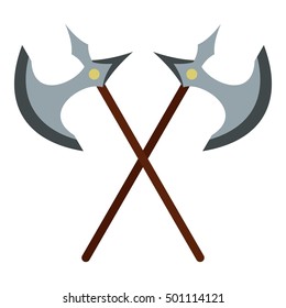 Medieval battle axe icon. Flat illustration of axe vector icon for web design