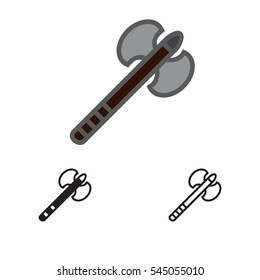 Medieval battle axe icon. Vector illustration.