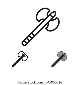 Medieval battle axe icon. Vector illustration.