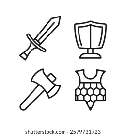Medieval Blacksmith Tools and Weapon Icons